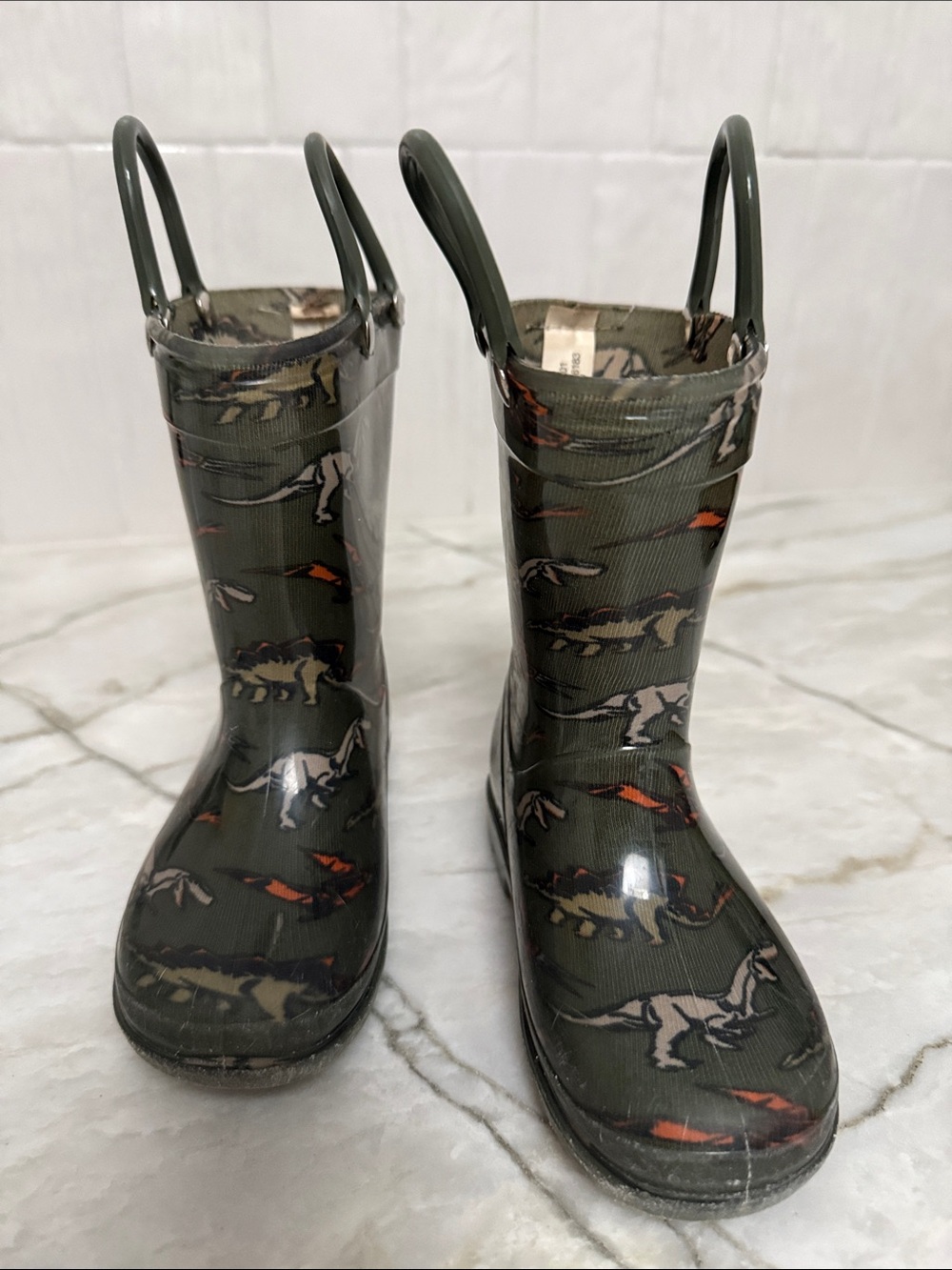 Capelli of New York Kids Green Camo Dinosaur Rain Boots